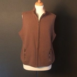 Karen Scott P XL Brown Qulited Vest